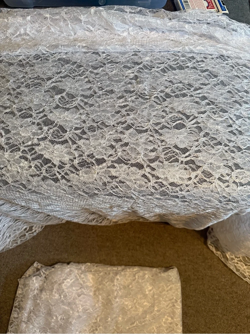 White Lace Overlay Tablecloth - Elegant Floral Lace Dining Linen